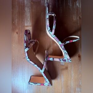 New York & Company Multicolor Snake Print Heels